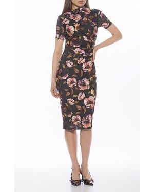 Alexia Admor Santal Draped Sheath Dress - Black