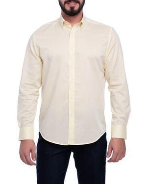 VELLAPAIS Crystal Slim Fit Cotton Dress Shirt - White