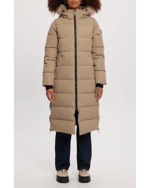 Noize Winter Long Parka With Faux Fur Trim - Natural