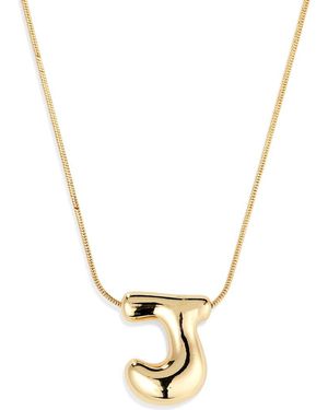 Leith Balloon Initial Pendant Necklace - Metallic