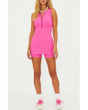 Beach Riot Olina Textured Back Cutout Romper - Pink