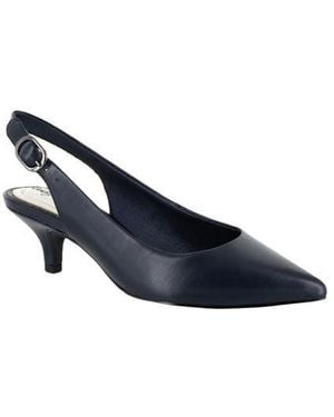 Easy Street Slingback Kitten Heel Pumps - Blue