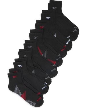 Reebok 8-Pack Cushioned Quarter Length Socks - Black