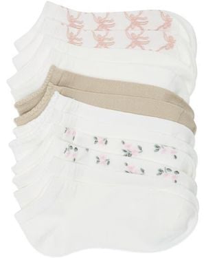 Lemon 6-Pack Ankle Socks - White