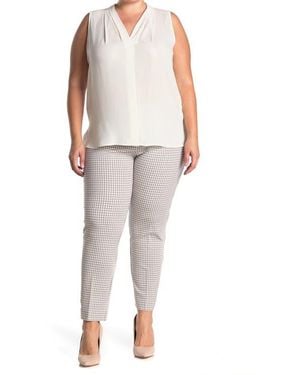 Amanda + Chelsea Micro Check Ponte Knit Pants - Multicolor