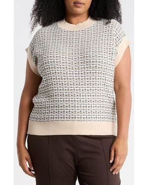 Tahari Crewneck Shell Sweater - Multicolor
