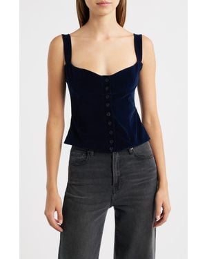 Bella Venice Julie Velveteen Corset Top - Blue