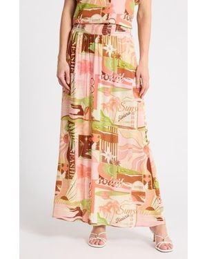 DR2 by Daniel Rainn Printed A-Line Skirt - Natural