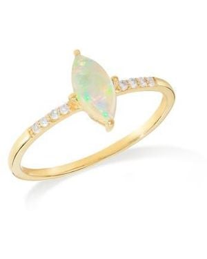 YS GEMS Marquis Gemstone Ring - Yellow