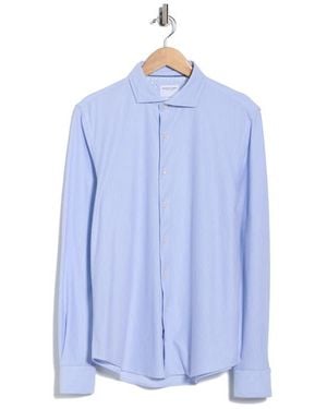 Denim and Flower Tech Oxford Dress Shirt - Blue