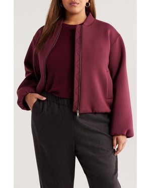 Nordstrom Scuba Knit Bomber Jacket - Red