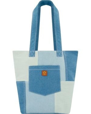 C&C California Denim Patchwork Tote Bag - Blue