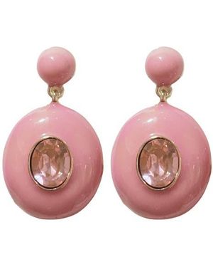 MacRae & Co Maggie Crystal Drop Earrings - Pink