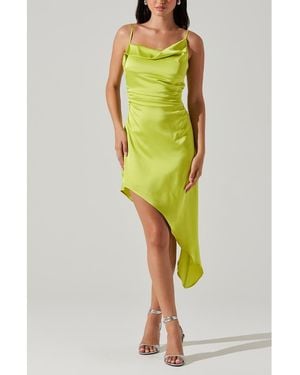 Astr Vista Asymmetric Hem Slipdress - Green