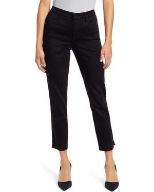 Wit & Wisdom Logan 'Ab'Solution High Waist Slim Fit Raw Hem Crop Jeans - Black