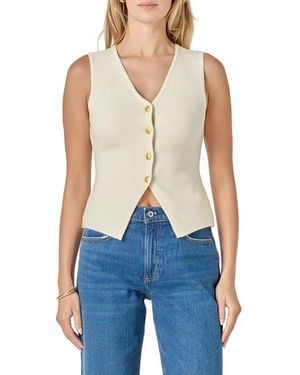 English Factory Button-Up Vest - Blue