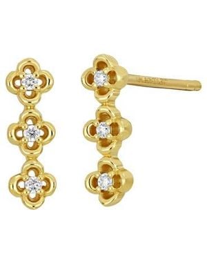 Bony Levy Mykonos Diamond Quatrefoil Stud Earrings - Metallic