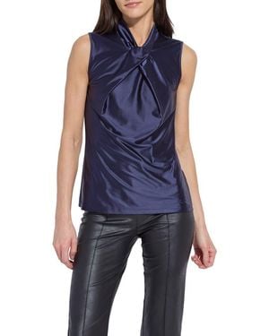 Lyssé Branca Halter Draped Top - Blue