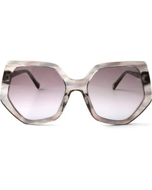 Ted Baker 56Mm Geometric Full Rim Sunglasses - Gray