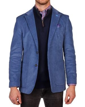 Tailorbyrd Modern Fit Solid Fine Wale Corduroy Sport Coat - Blue
