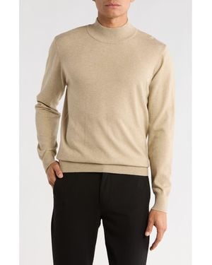 T.R. Premium Slim Fit Mock Neck Sweater - Natural
