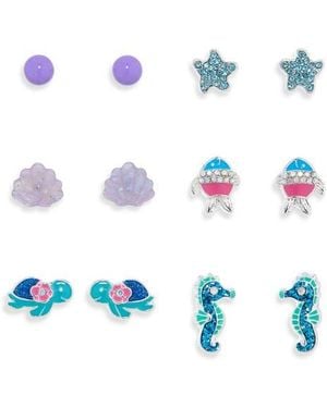 Leith 6-Pack Under The Sea Assorted Stud Earrings - Blue