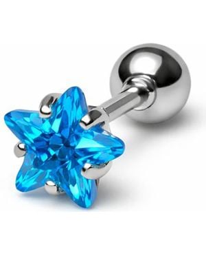 Rebel Star Crystal Single Earring - Blue