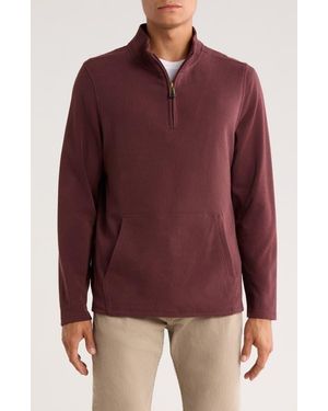Rainforest Catalina Hills Stripe Quarter Zip Pullover - Red