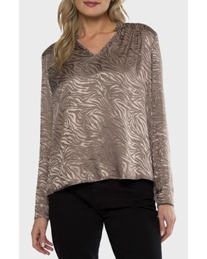 Matty M Kinzie Long Sleeve Top - Brown
