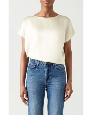 LK Bennett Lena Sleeveless Satin Top - Blue