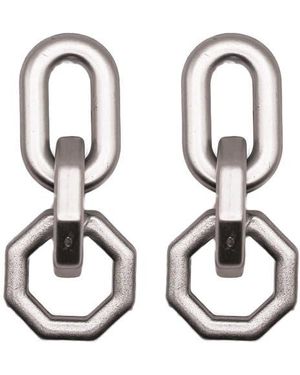 MacRae & Co Geometric Link Drop Earrings - Black