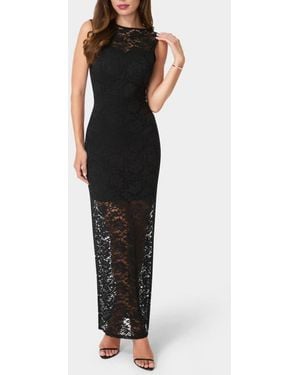 Bebe Illusion Lace Sleeveless Maxi Dress - Black