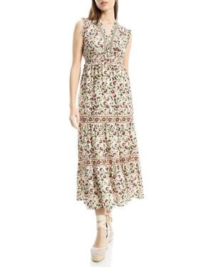Max Studio Smocked Fit & Flare Maxi Dress - Natural