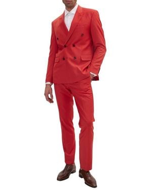 Ron Tomson Double Breasted Suit - Red