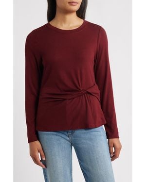 Wit & Wisdom Twist Front T-Shirt - Red