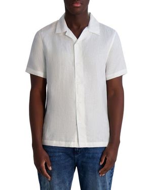 Karl Lagerfeld Linen Camp Shirt - White