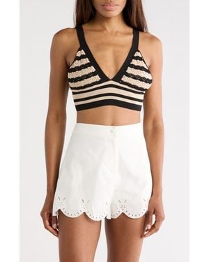 L'Agence Reverie Pointelle Knit Tank - Black