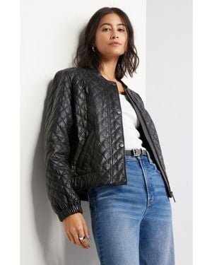 Caslon Quilted Leather Jacket - Black