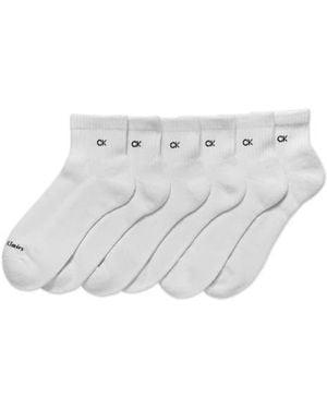 Calvin Klein 6-Pack Quarter Cut Socks - White