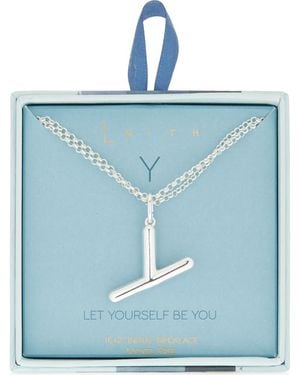 Leith Lowercase Initial Bubble Pendant Necklace - Blue
