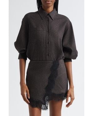 A.L.C. Spence Wool Blend Long Sleeve Shirt - Black