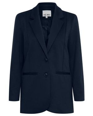 Ichi Oversize Notch Lapel Blazer - Blue
