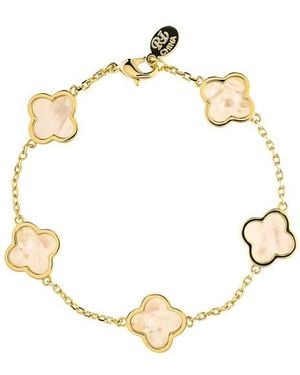 Rivka Friedman 18K Plated Clover Station Bracelet - Metallic