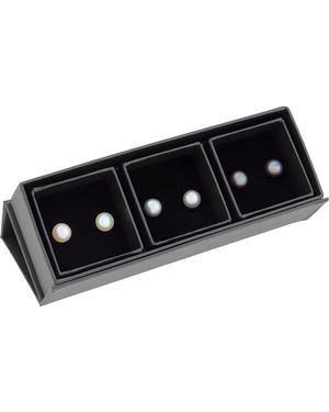 Splendid Freshwater Pearl Stud Earring Set - Black