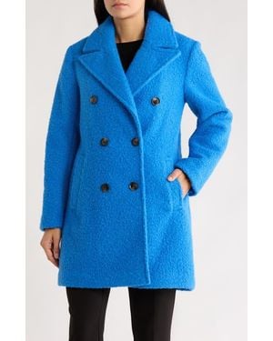 BCBGeneration Missy Double Breasted Bouclé Coat - Blue