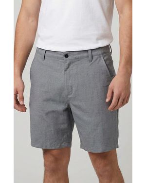 Burnside Cotton & Linen Blend Chino Shorts - Gray