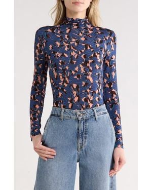Ulla Johnson Aurelia Funnel Neck Jersey Top - Blue