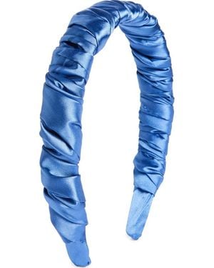 Tasha Ruched Satin Headband - Blue