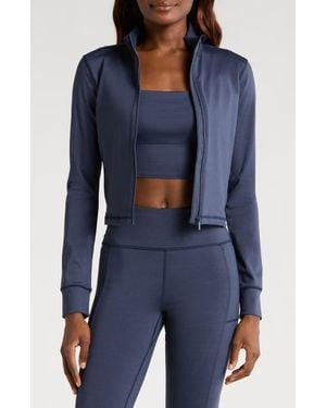 Travis Mathew Moveknit Full Zip Crop Jacket - Blue