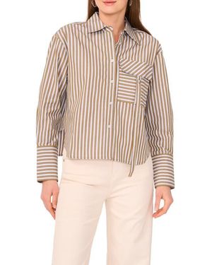 Parker The Vicki Long Sleeve Button Front Top - Natural